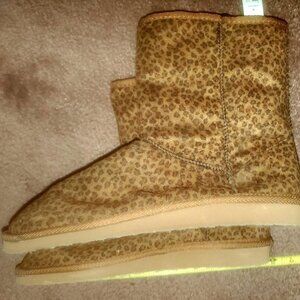 Leopard house boots brand new with tags